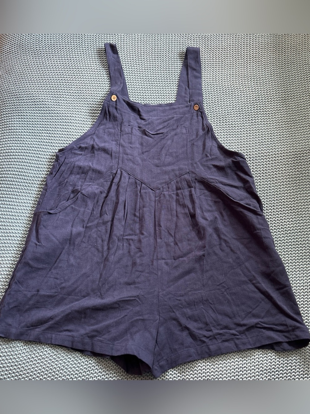 NWT Anrabess navy blue linen overalls shorts with pockets and adjustable straps